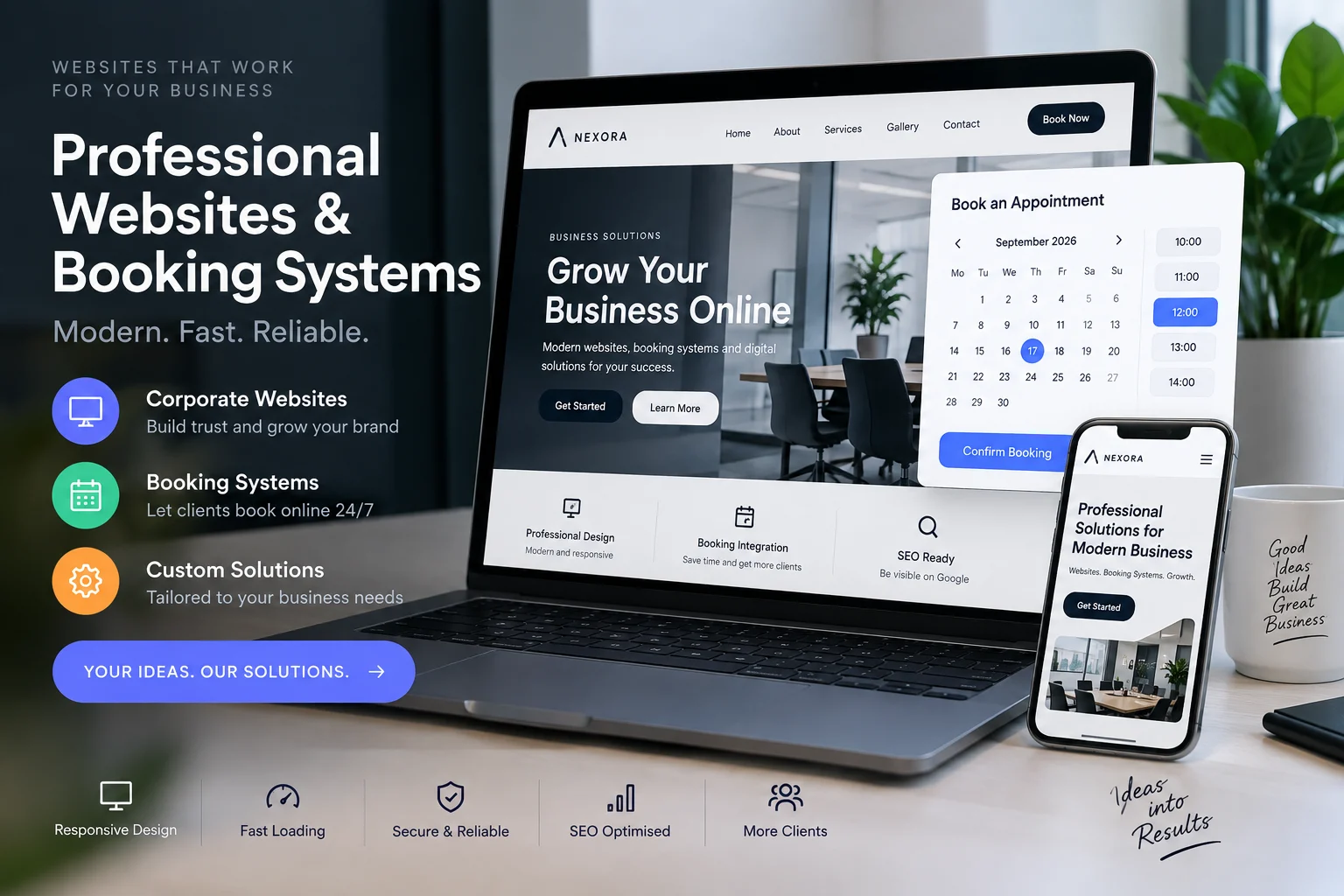 Modern corporate websites for companies,